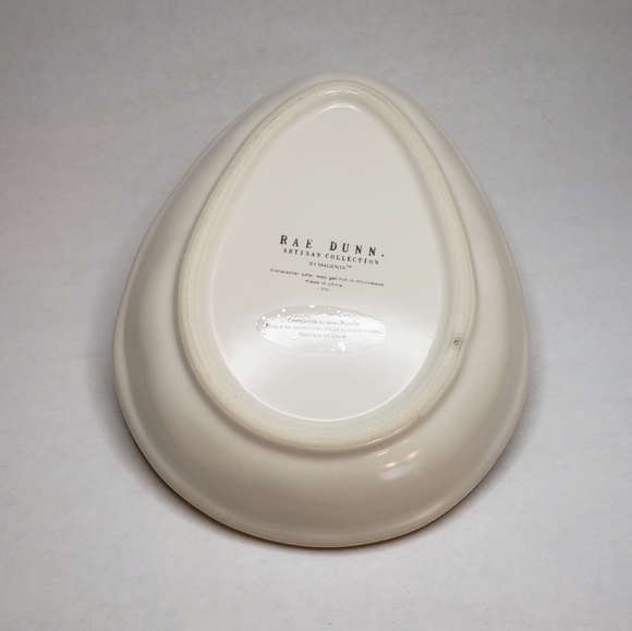 RAE DUNN - "JELLY BEANS" New-white ceramic egg shaped plate - Picture 3 of 6